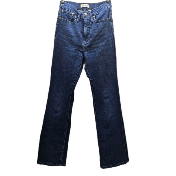 Madewell Womens Blue Jeans Skinny Flare Waist 26 Dark Wash - Picture 1 of 12